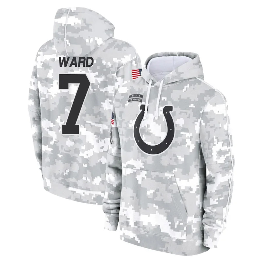 Rebec IN.Colts #7 Charvarius Ward Sr. Player Arctic Camo Salute to Service Hoodies Limited Game Stitched Jerseys