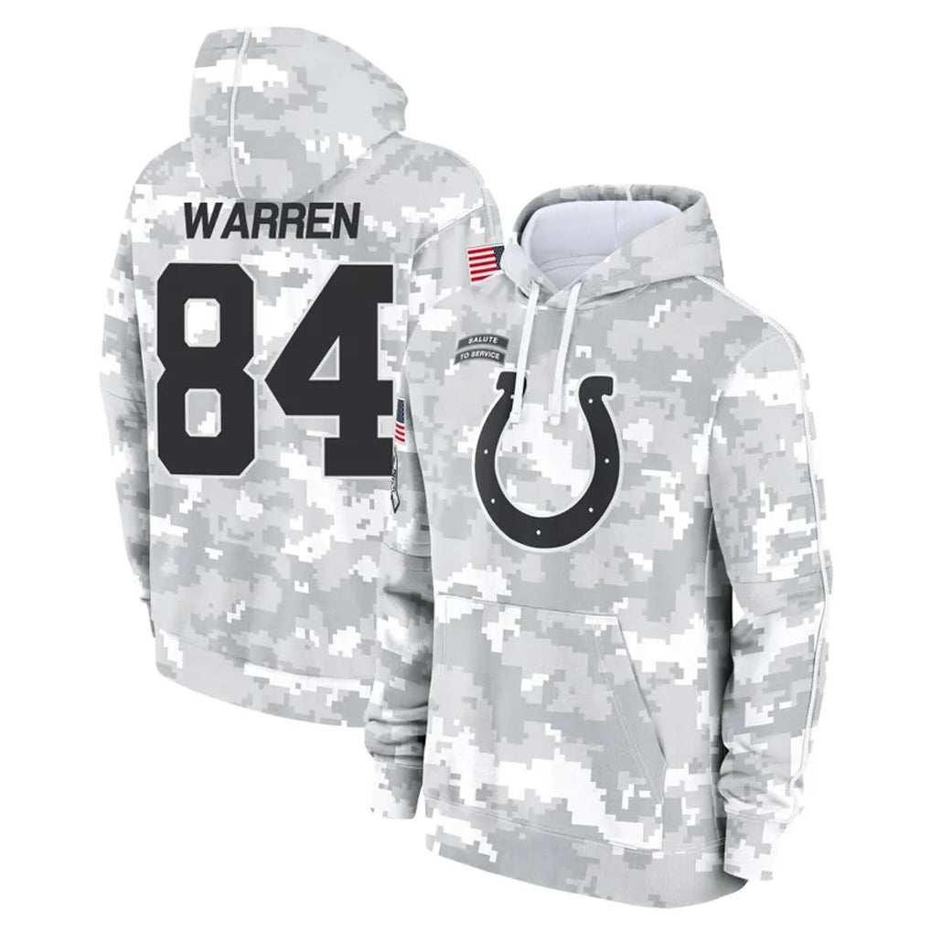 Rebec IN.Colts #84 Tyler Warren Player Arctic Camo Salute to Service Hoodies Limited Game Stitched Jerseys