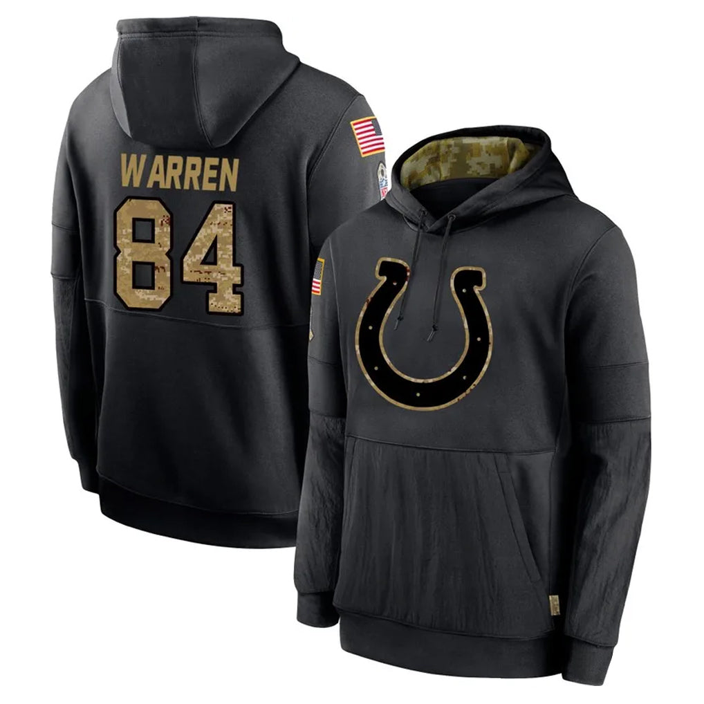 Rebec IN.Colts #84 Tyler Warren Player Black Salute to Service Hoodies Limited Game Stitched Jerseys