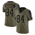 Rebec IN.Colts #84 Tyler Warren Player Olive Salute To Service Limited Game Stitched Jerseys