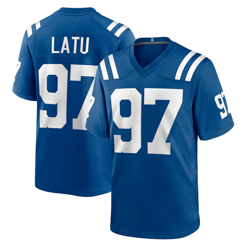 Rebec IN.Colts #97 Laiatu Latu Player Royal Home Game Stitched Jerseys