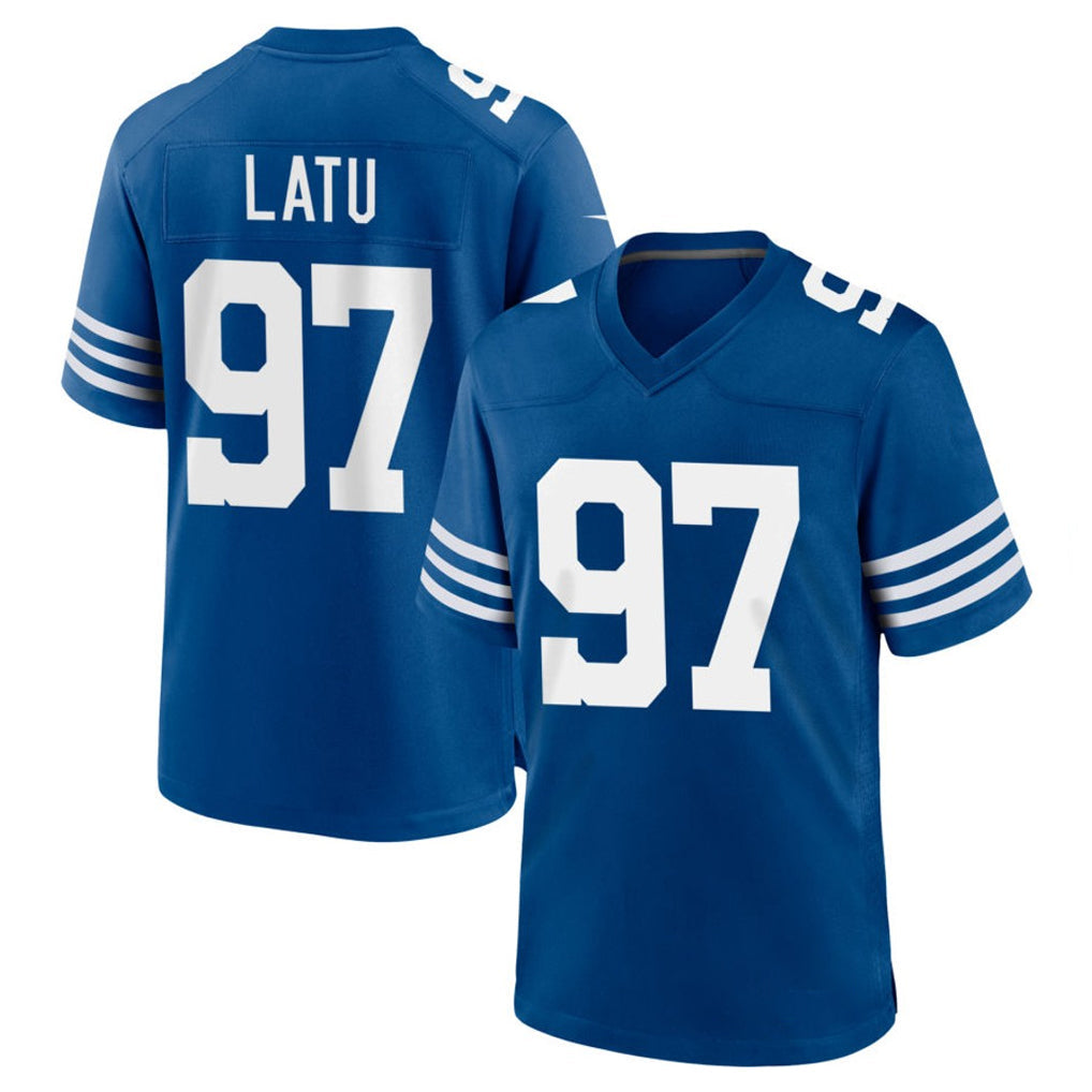 Rebec IN.Colts #97 Laiatu Latu Player Royal Limited Home Game Stitched Jerseys