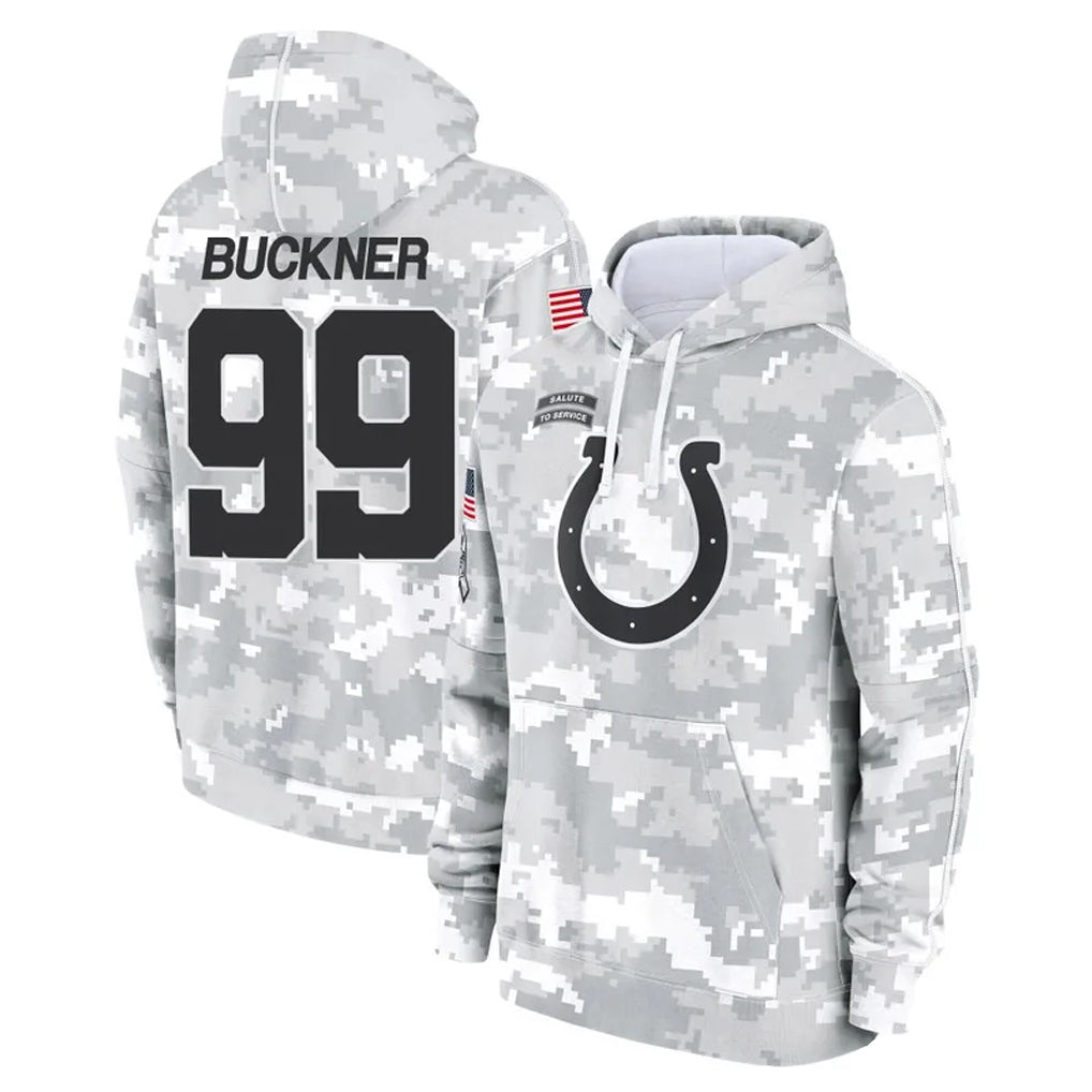 Rebec IN.Colts #99 DeForest Buckner Player Arctic Camo Salute to Service Hoodies Limited Game Stitched Jerseys