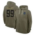 Rebec IN.Colts #99 DeForest Buckner Player Olive Salute to Service Pullover Hoodies Limited Stitched Jerseys