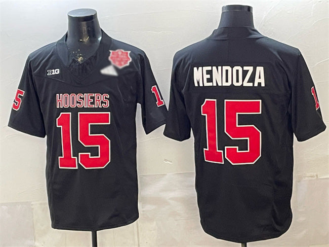 Rebec IN.Hoosiers #15 Fernando Mendoza Black F.U.S.E. 2025 National Champions Patch Stitched Football American College Jerseys