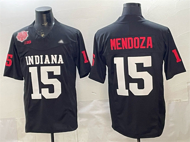 Rebec IN.Hoosiers #15 Fernando Mendoza Black F.U.S.E. 2025 National Champions Patch Stitched Football American College Jerseys