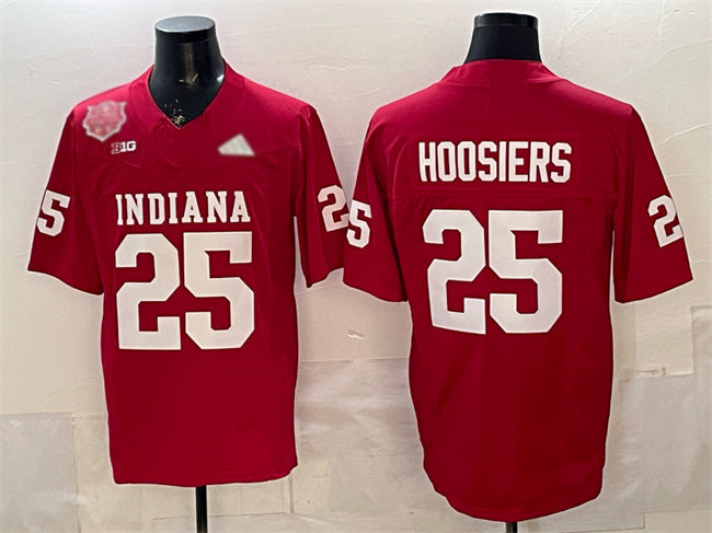 Rebec IN.Hoosiers #25 Hoosiers Red F.U.S.E. 2025 National Champions Patch Stitched Football American College Jerseys