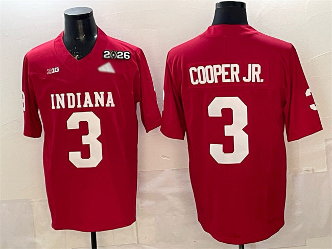Rebec IN.Hoosiers #3 Omar Cooper Jr. Red F.U.S.E. 2026 Patch Stitched Football American College Jerseys