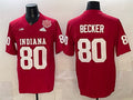 Rebec IN.Hoosiers #80 Charlie Becker Red F.U.S.E. 2025 National Champions Patch Stitched Football College Jerseys