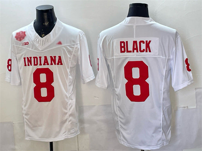 Rebec IN.Hoosiers #8 Kaelon Black White F.U.S.E. 2025 National Champions Patch Stitched Football American College Jerseys