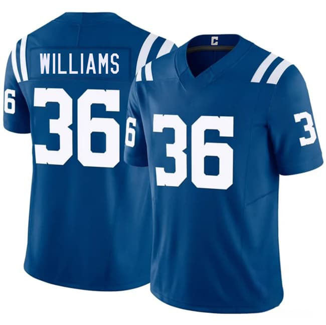 Rebec IN.Colts #36 Roydell Williams Blue 2026 F.U.S.E. Vapor Limited Football Stitched Jersey