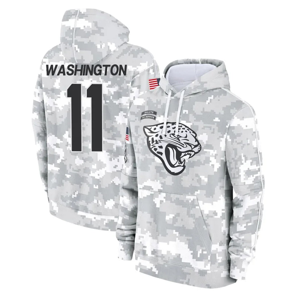Rebec J.Jaguars #11 Parker Washington Player Arctic Camo Salute to Service Hoodies Limited Game Stitched Jerseys