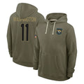Rebec J.Jaguars #11 Parker Washington Player Olive Salute to Service Pullover Hoodies Limited Stitched Jerseys