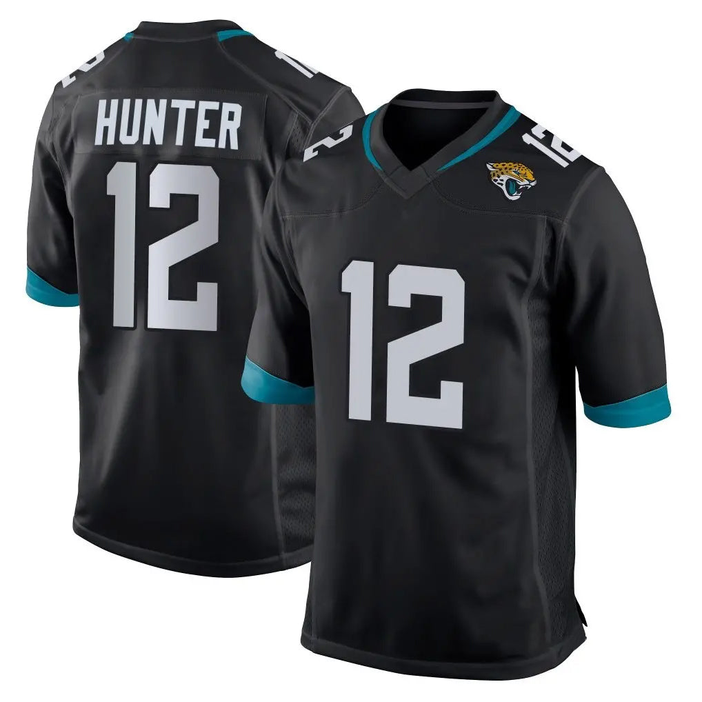 Rebec J.Jaguars #12 Travis Hunter Player Black Home Game Stitched Jerseys
