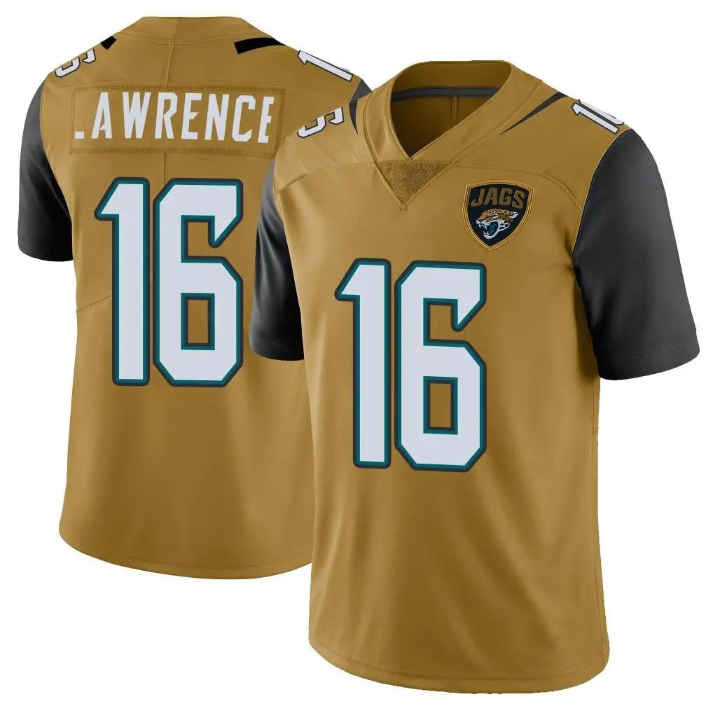 Rebec J.Jaguars #16 Trevor Lawrence Player Gold Vapor Limited Home Game Stitched Jerseys