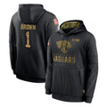 Rebec J.Jaguars #1 Montaric Brown Player Black Salute to Service Hoodies Limited Game Stitched Jerseys