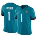 Rebec J.Jaguars #1 Montaric Brown Player Teal Vapor F.U.S.E. Limited Home Game Stitched Jerseys