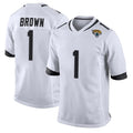 Rebec J.Jaguars #1 Montaric Brown Player White Home Game Stitched Jerseys