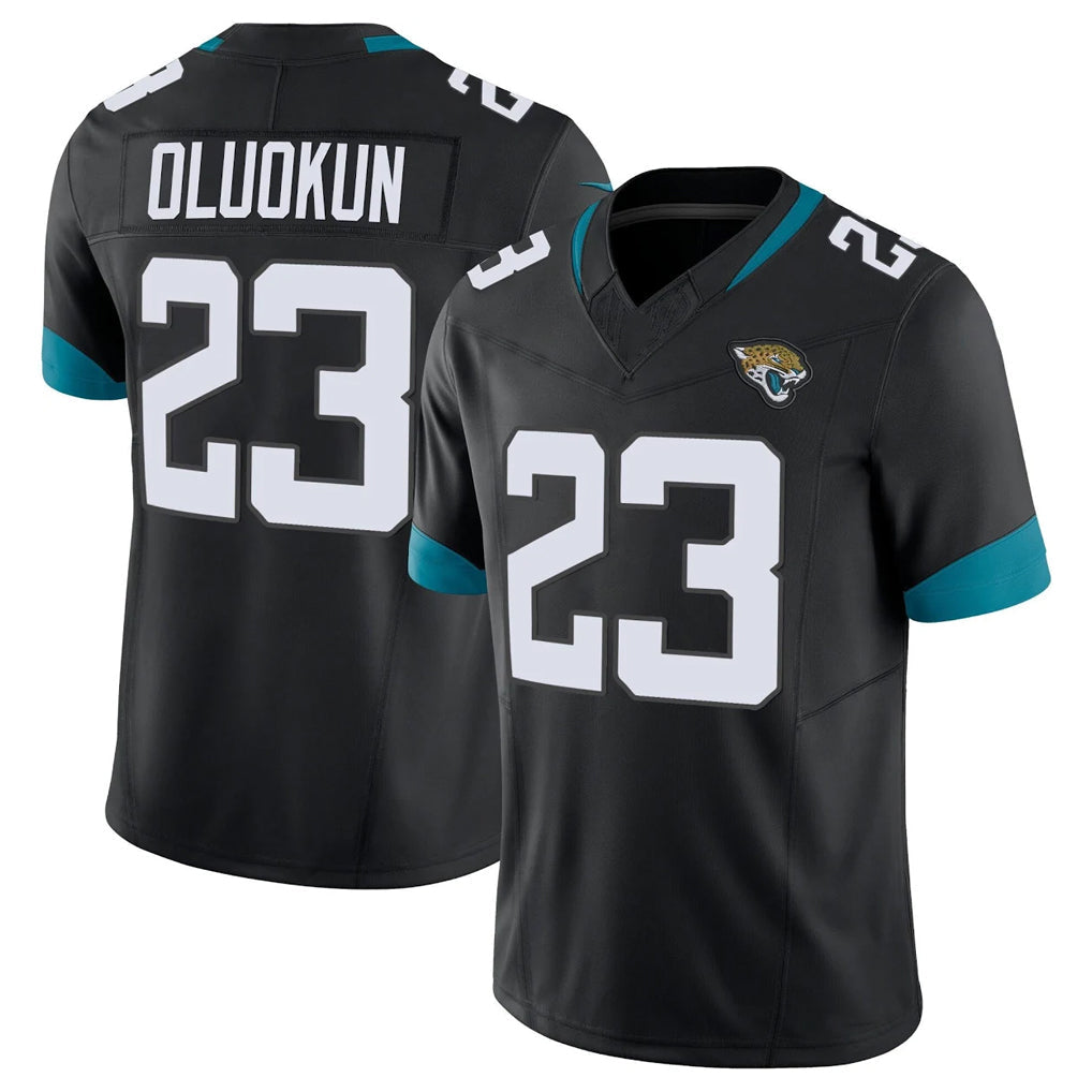 Rebec J.Jaguars #23 Foyesade Oluokun Player Black Vapor F.U.S.E. Limited Home Game Stitched Jerseys