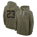 Rebec J.Jaguars #23 Foyesade Oluokun Player Olive Salute to Service Pullover Hoodies Limited Stitched Jerseys