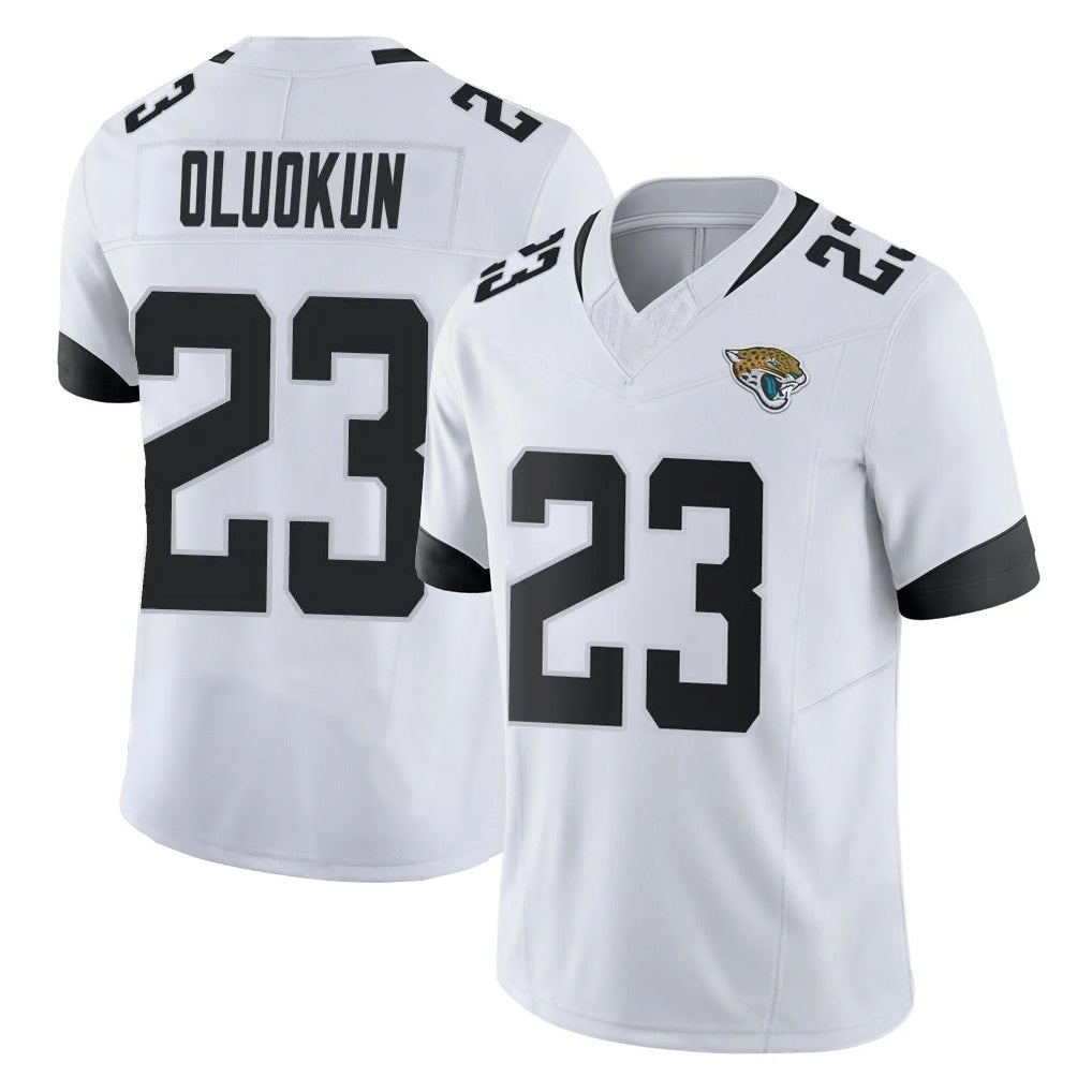 Rebec J.Jaguars #23 Foyesade Oluokun Player White Vapor F.U.S.E. Limited Home Game Stitched Jerseys