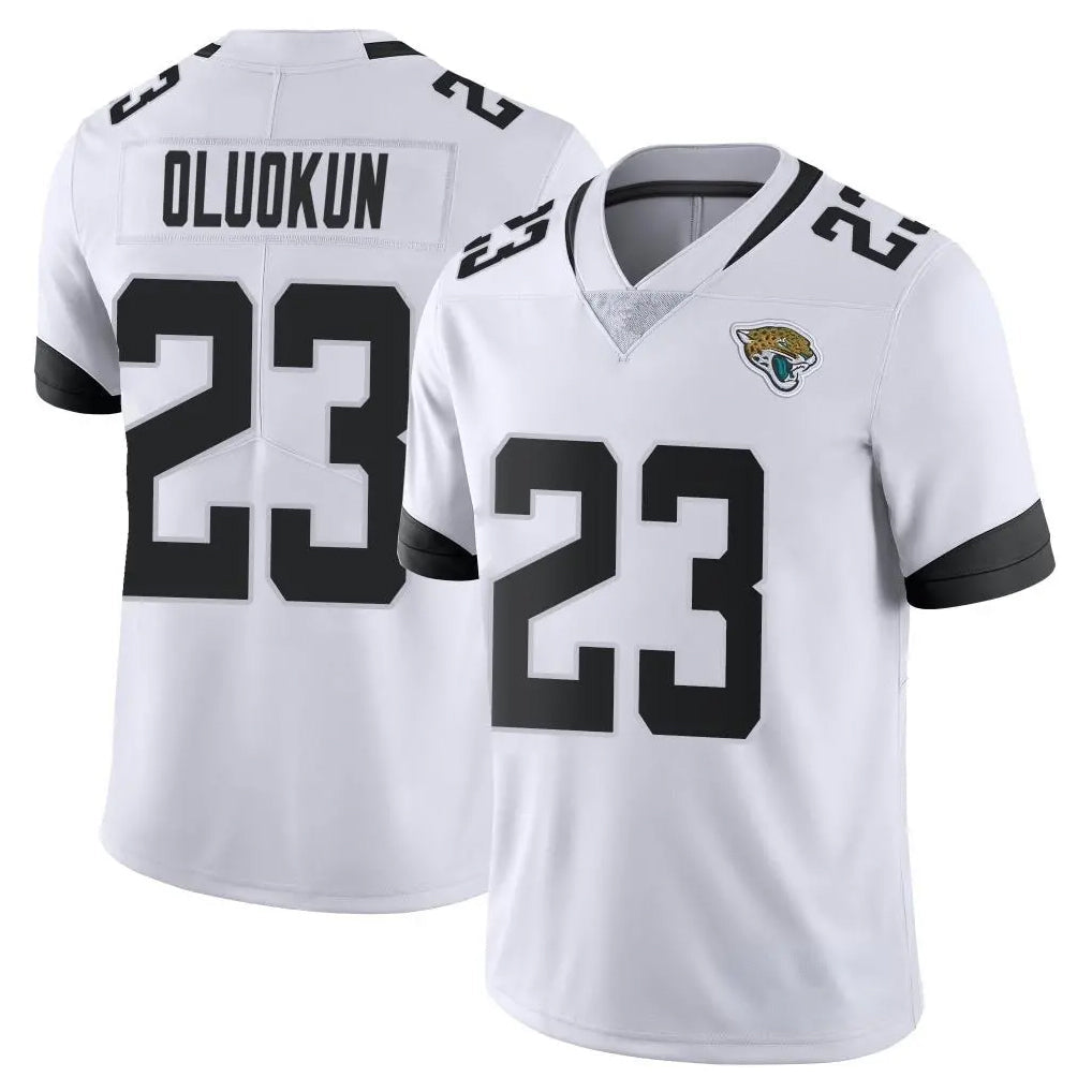 Rebec J.Jaguars #23 Foyesade Oluokun Player White Vapor Untouchable Limited Home Game Stitched Jerseys