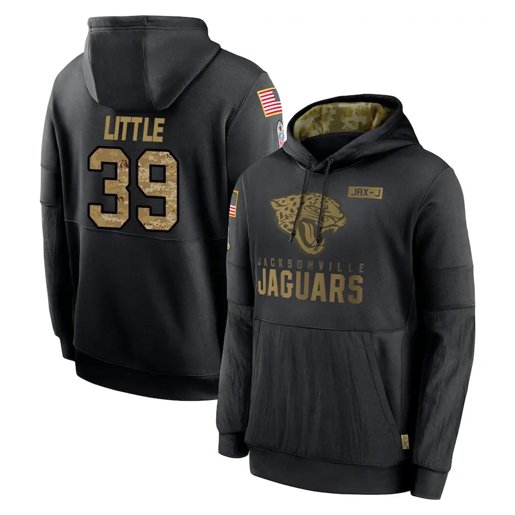 Rebec J.Jaguars #39 Cam Little Player Black Salute to Service Hoodies Limited Game Stitched Jerseys