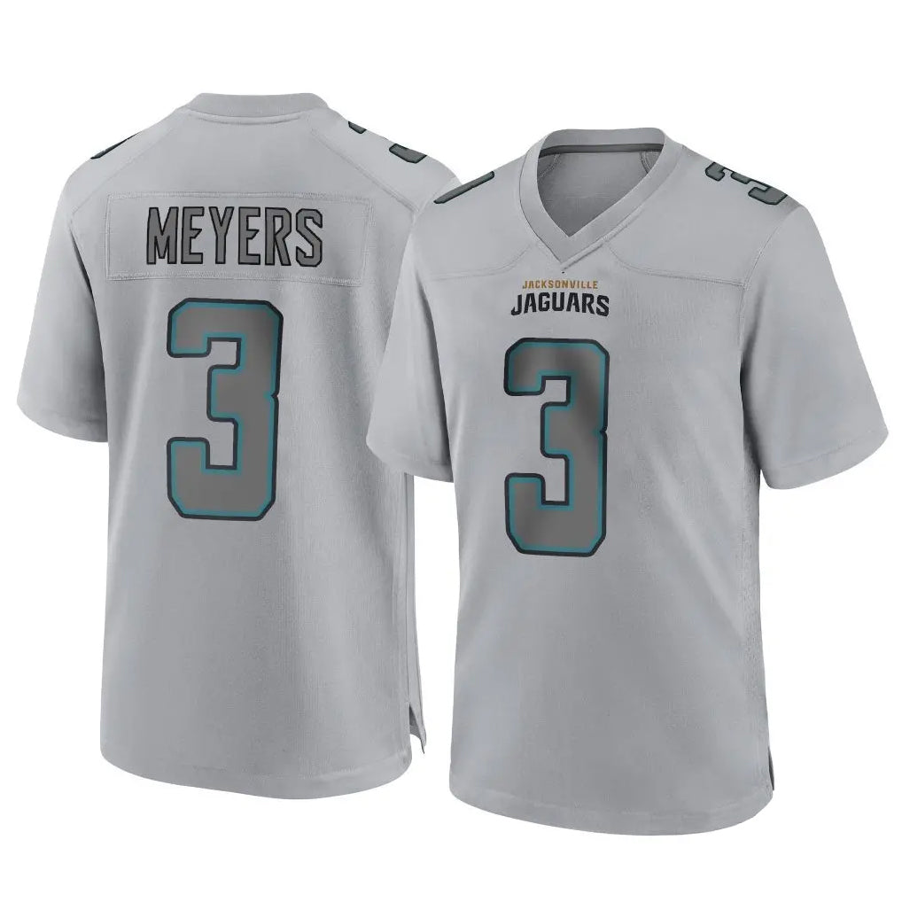 Rebec J.Jaguars #3 Jakobi Meyers Player Gray Atmosphere Fashion Home Game Stitched Jerseys