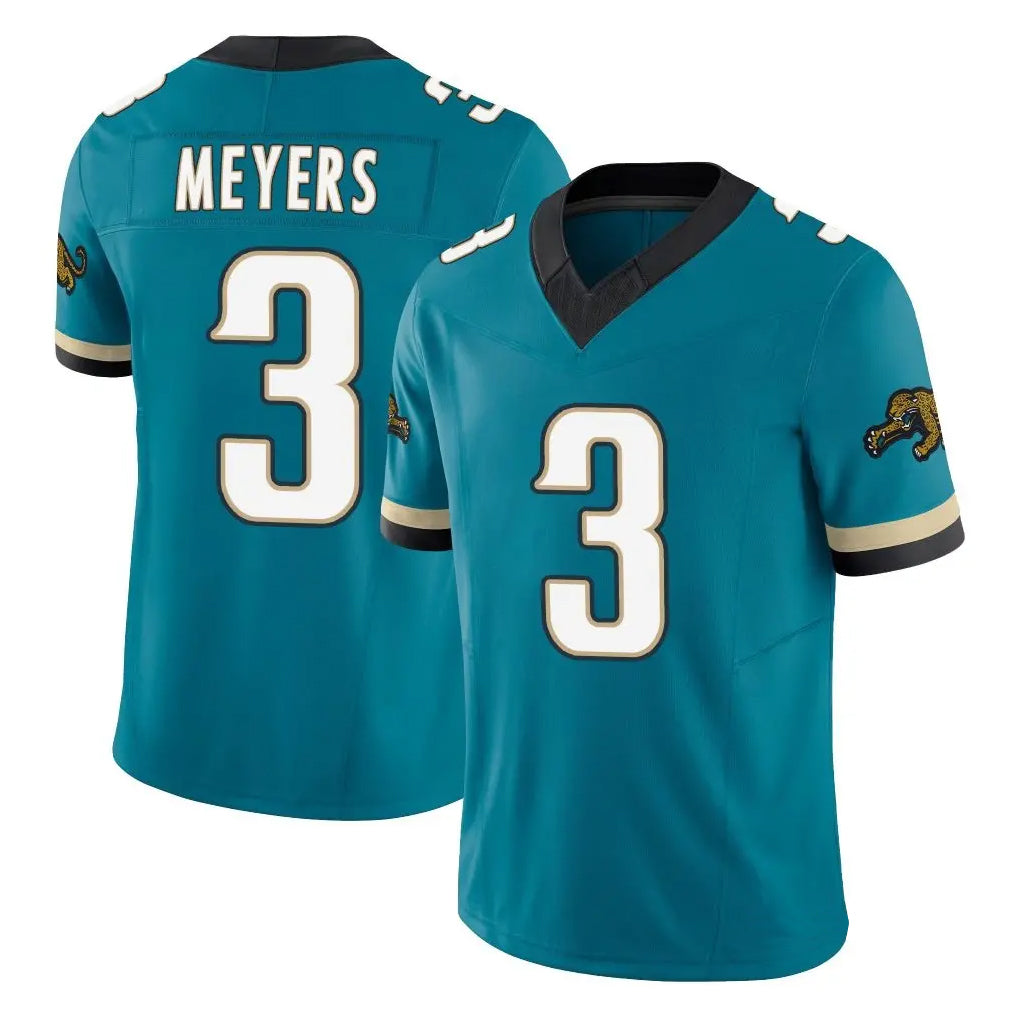 Rebec J.Jaguars #3 Jakobi Meyers Player Teal Prowler Throwback Vapor F.U.S.E. Limited Home Game Stitched Jerseys