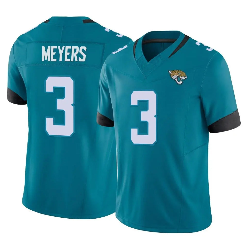 Rebec J.Jaguars #3 Jakobi Meyers Player Teal Vapor F.U.S.E. Limited Home Game Stitched Jerseys