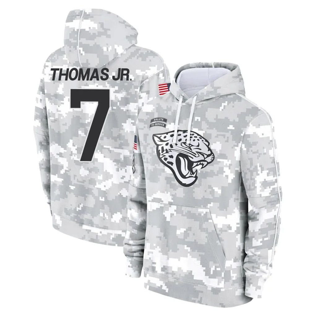Rebec J.Jaguars #7 Brian Thomas Jr. Player Arctic Camo Salute to Service Hoodies Limited Game Stitched Jerseys