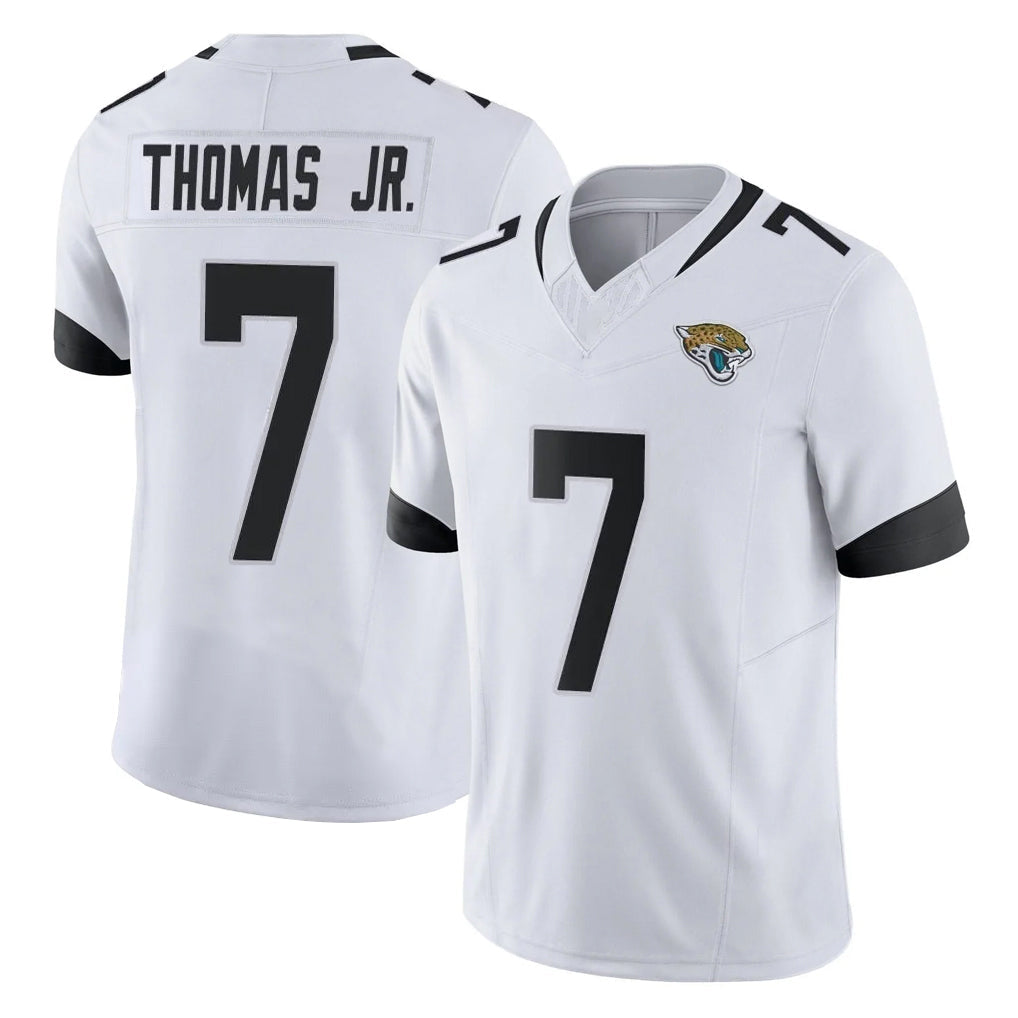Rebec J.Jaguars #7 Brian Thomas Jr. Player White Vapor F.U.S.E. Limited Home Game Stitched Jerseys