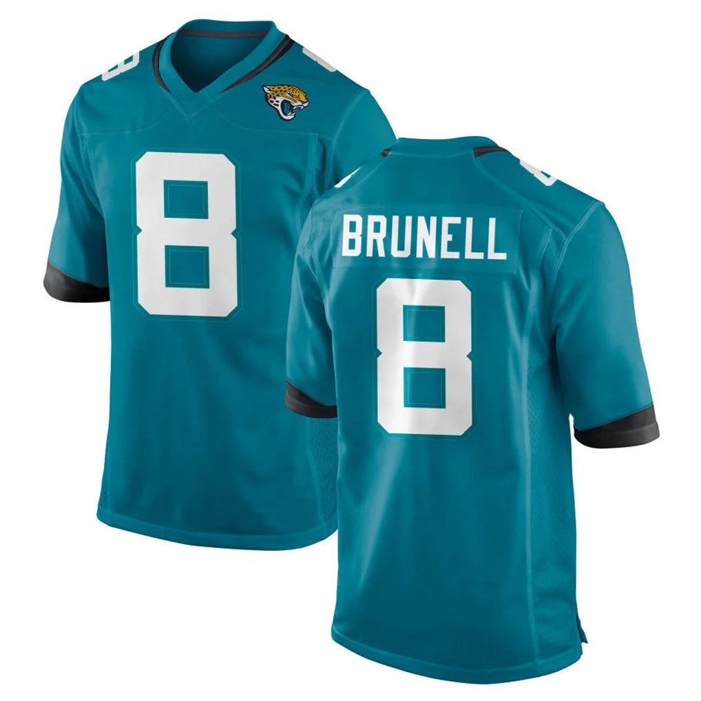Rebec J.Jaguars #8 Mark Brunell?Player Teal Home Game Stitched Jerseys