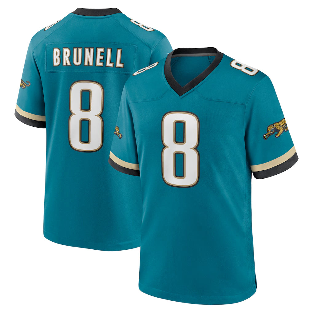 Rebec J.Jaguars #8 Mark Brunell?Player Teal Prowler Throwback Limited Home Game Stitched Jerseys
