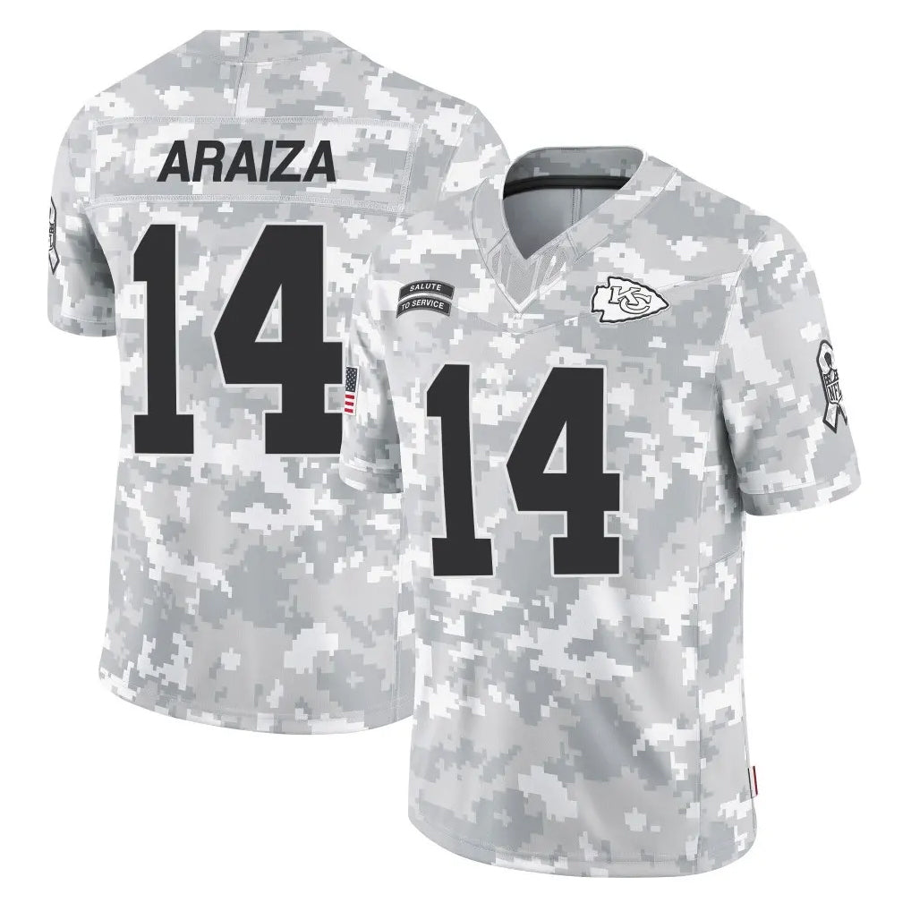 Rebec KC.Chiefs #14 Matt Araiza Player Arctic Camo Salute To Service Limited Game Stitched Jerseys