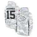 Rebec KC.Chiefs #15 Patrick Mahomes Player Arctic Camo Salute to Service Hoodies Limited Game Stitched Jerseys