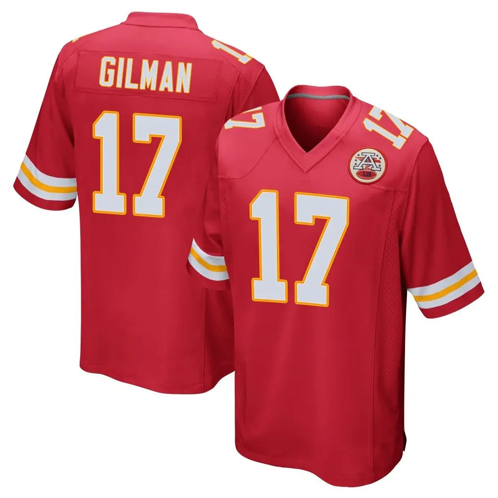 Rebec KC.Chiefs #17 Alohi Gilman Player Red Home Game Stitched Jerseys