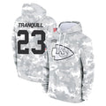 Rebec KC.Chiefs #23 Drue Tranquill Player Arctic Camo Salute to Service Hoodies Limited Game Stitched Jerseys