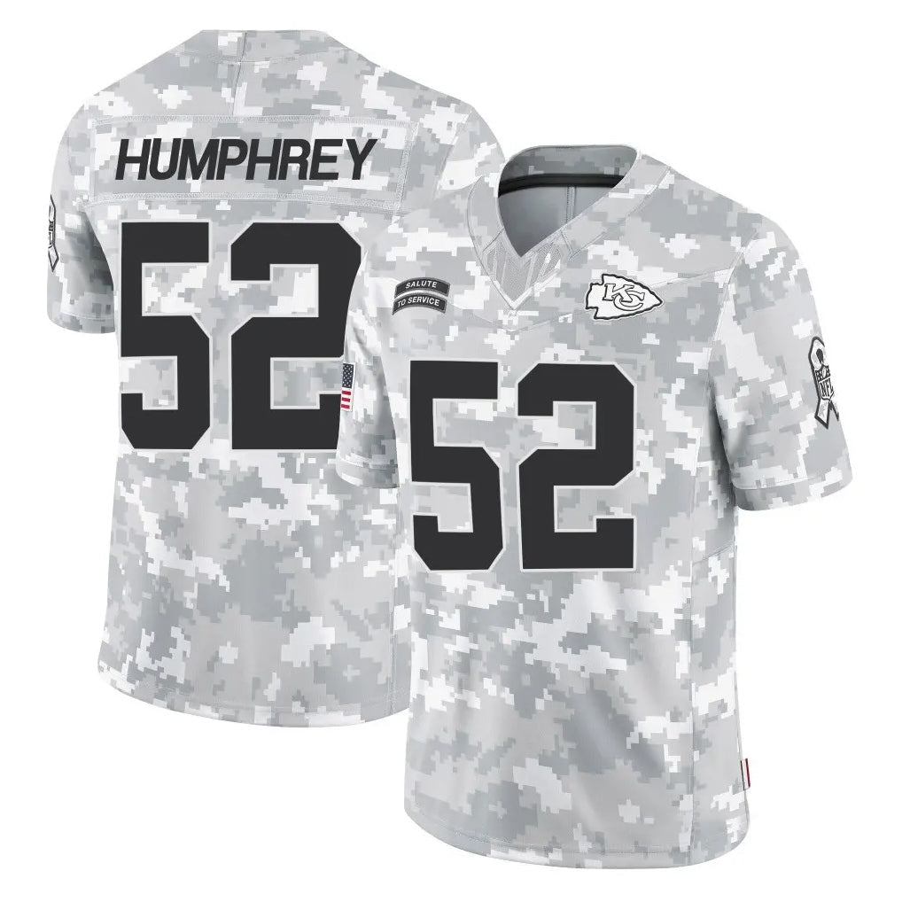 Rebec KC.Chiefs #52 Creed Humphrey Player Arctic Camo Salute To Service Limited Game Stitched Jerseys