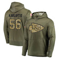 Rebec KC.Chiefs #56 George Karlaftis Player Olive Salute to Service Pullover Hoodies Home Game Stitched Jerseys