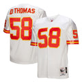Rebec KC.Chiefs #58 Derrick Thomas Player White Mitchell & Ness 1994 Throwback Retired Stitched Jerseys