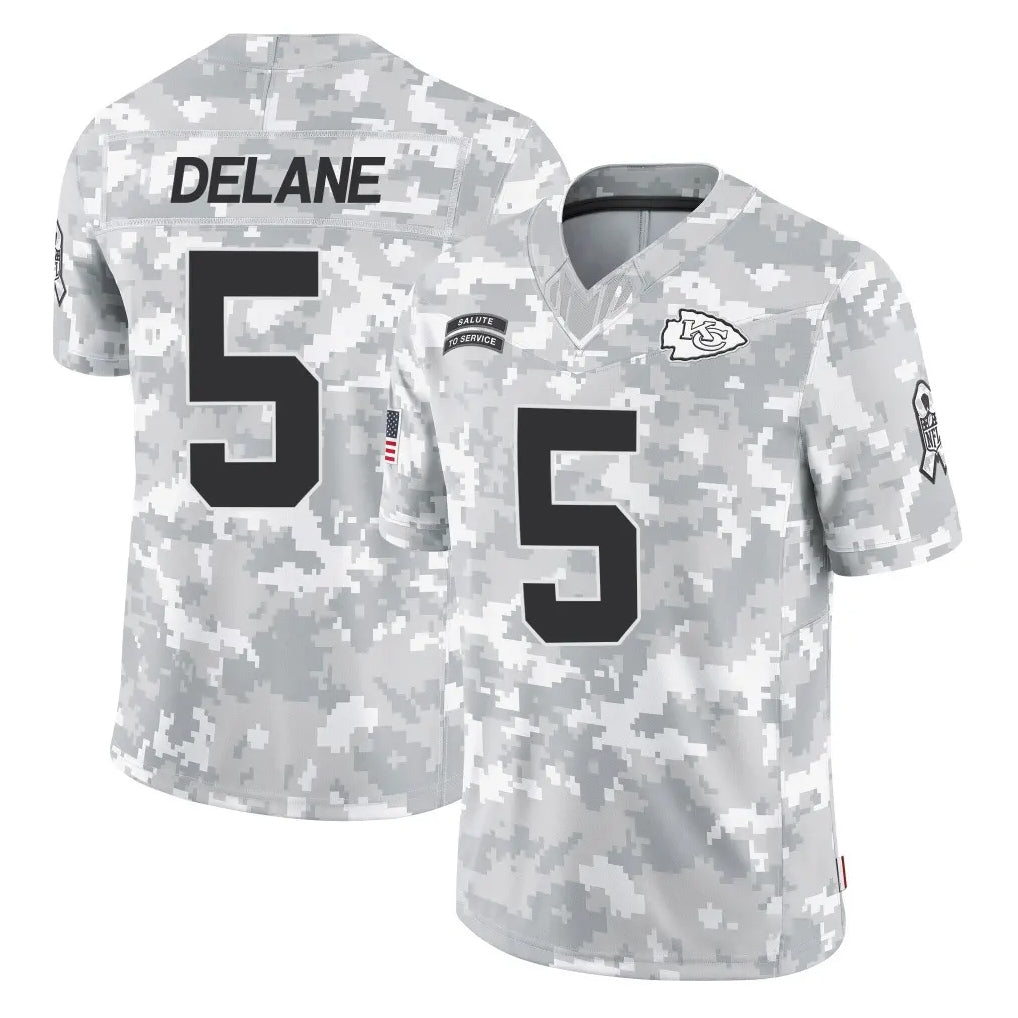 Rebec KC.Chiefs #5 Mansoor Delane Player Arctic Camo Salute To Service Limited Game Stitched Jerseys