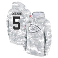 Rebec KC.Chiefs #5 Mansoor Delane Player Arctic Camo Salute to Service Hoodies Limited Game Stitched Jerseys