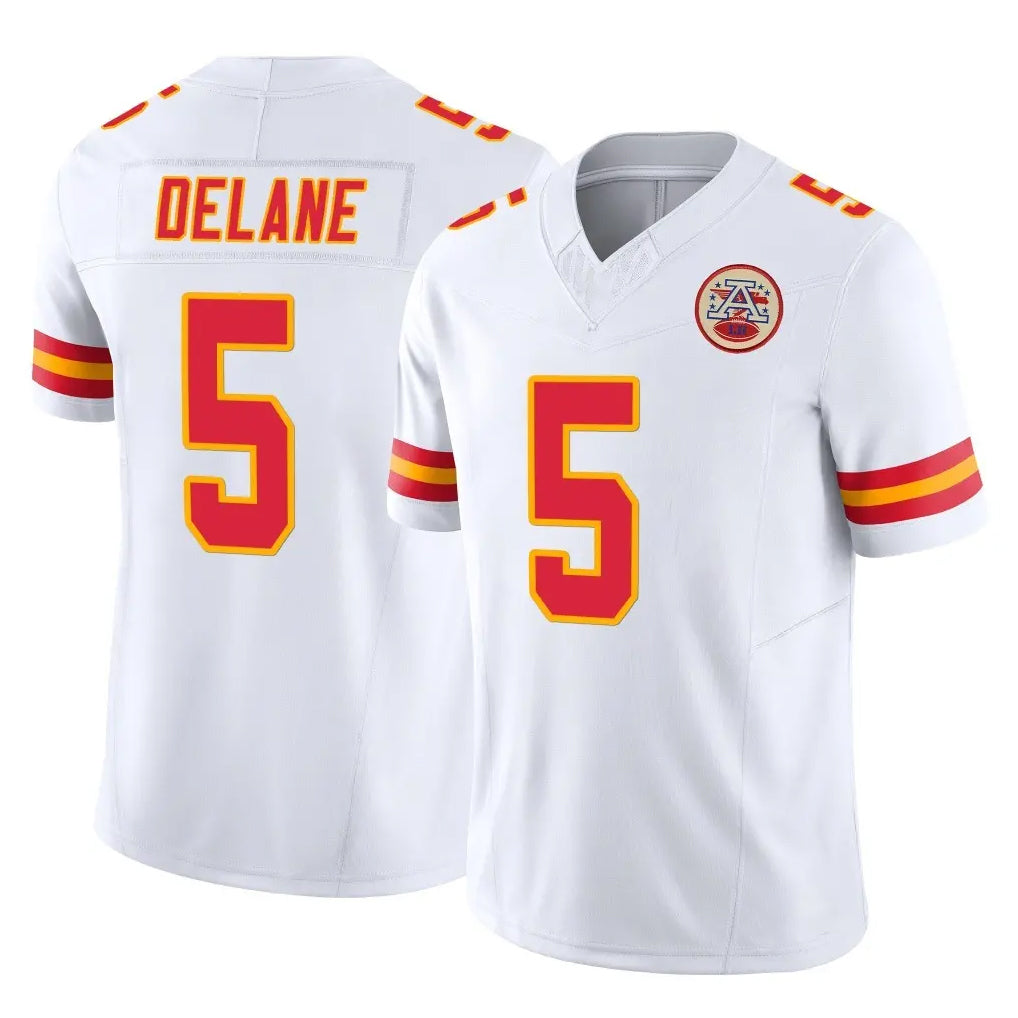 Rebec KC.Chiefs #5 Mansoor Delane Player White Limited Vapor F.U.S.E. Home Game Stitched Jerseys