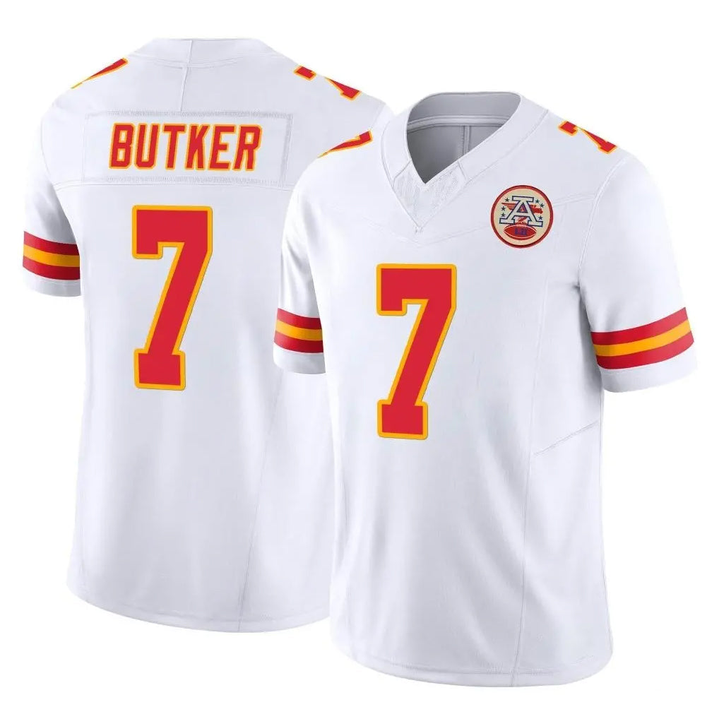Rebec KC.Chiefs #7 Harrison Butker Player White Limited Vapor F.U.S.E. Home Game Stitched Jerseys