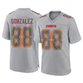 Rebec KC.Chiefs #88 Tony Gonzalez Player Gray Atmosphere Fashion Game Stitched Jerseys