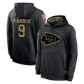 Rebec KC.Chiefs #9 Kenneth Walker III Player Black Salute to Service Hoodies Limited Game Stitched Jerseys