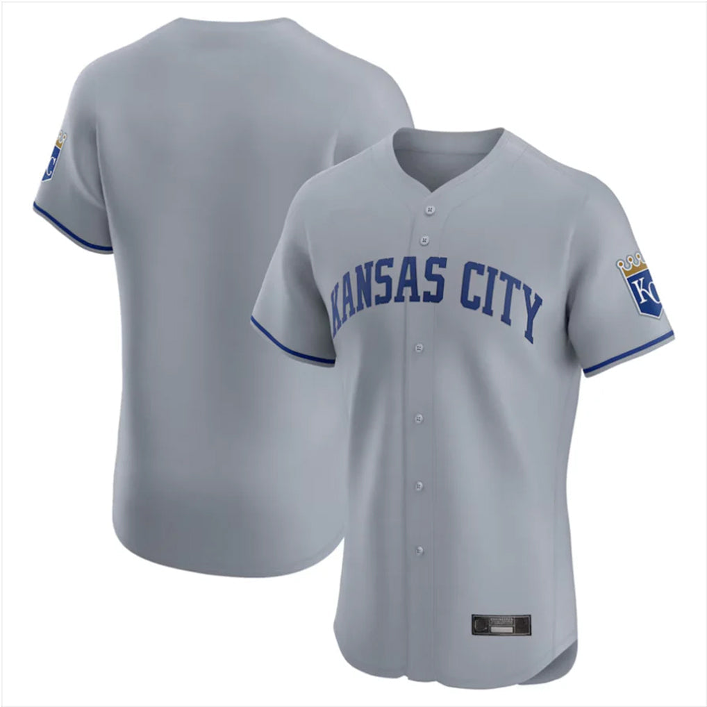 Rebec KC.Royals Gray Limited Elite Home Blank Player Stitched Jerseys