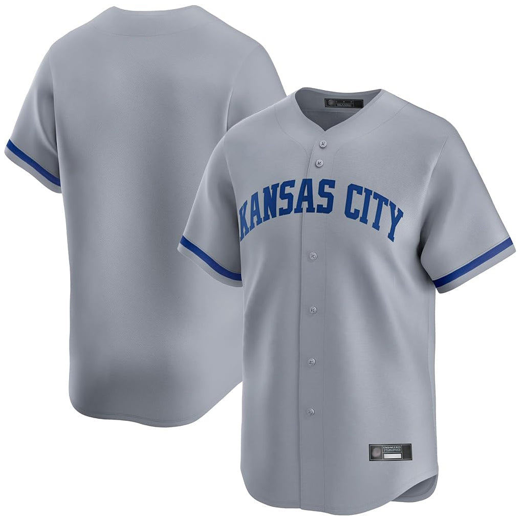 Rebec KC.Royals Gray Limited Home Blank Player Stitched Jerseys