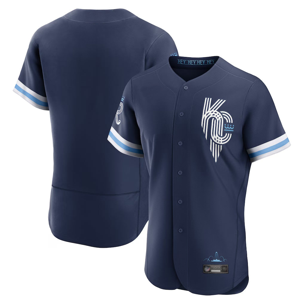 Rebec KC.Royals Navy City Connect Limited Elite Home Blank Player Stitched Jerseys